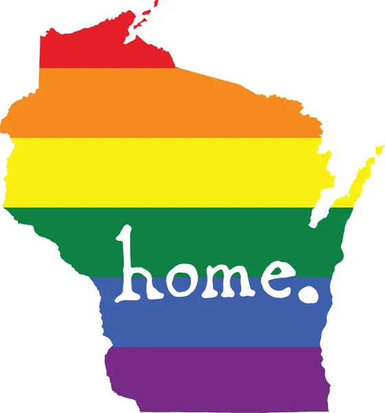 Wisconsin Gay Orgullo Vector Estado Signo — Archivo Imágenes Vectoriales