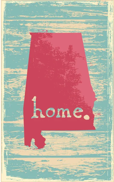 Alabama nostaljik rustik vintage devlet vektör işareti