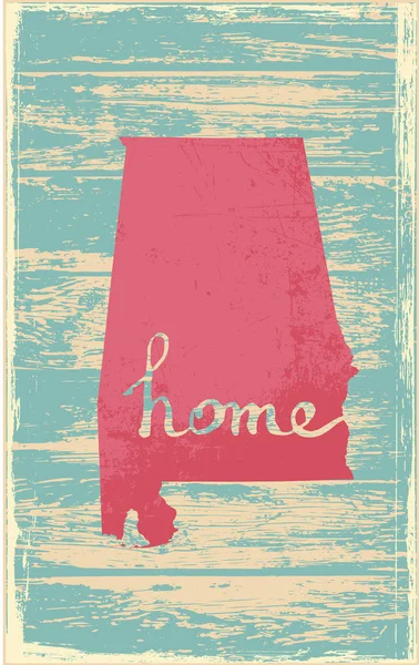 Alabama nostaljik rustik vintage devlet vektör işareti