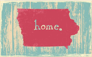 Iowa nostaljik rustik vintage devlet vektör işareti