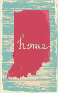 Indiana nostaljik rustik vintage devlet vektör işareti