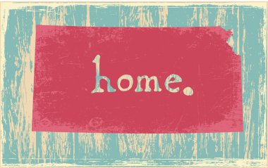 Kansas nostaljik rustik vintage devlet vektör işareti