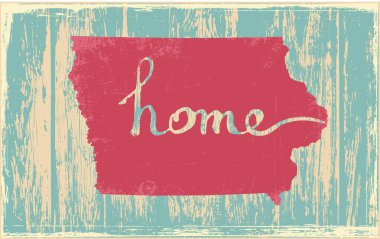 Iowa nostaljik rustik vintage devlet vektör işareti