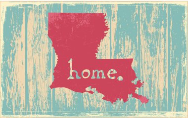 Louisiana nostaljik rustik vintage devlet vektör işareti