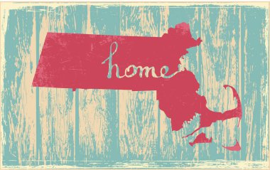 Massachusetts nostaljik rustik vintage devlet vektör işareti