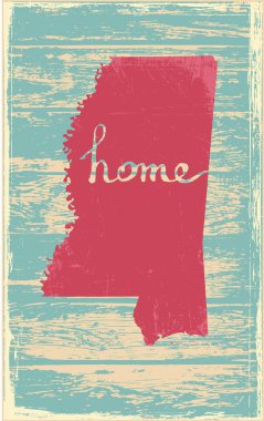 Mississippi nostaljik rustik vintage devlet vektör işareti