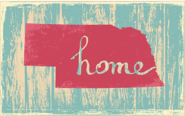 Nebraska nostaljik rustik vintage devlet vektör işareti