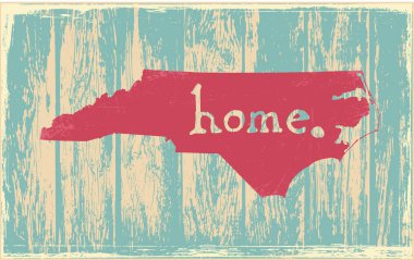 Kuzey Carolina nostaljik rustik vintage devlet vektör işareti