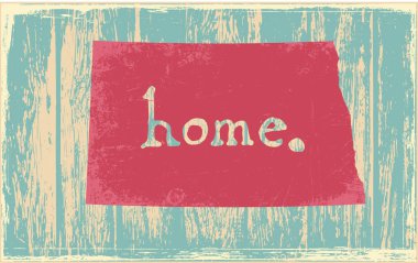 Kuzey Dakota nostaljik rustik vintage devlet vektör işareti