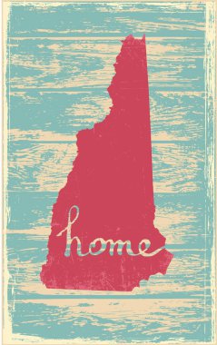New Hampshire nostaljik rustik vintage devlet vektör işareti
