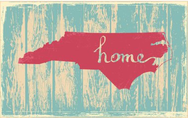 Kuzey Carolina nostaljik rustik vintage devlet vektör işareti