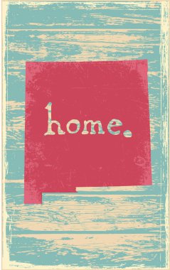 New Mexico nostaljik rustik vintage devlet vektör işareti