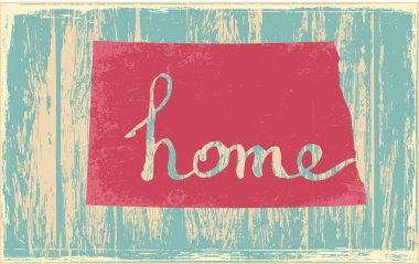 Kuzey Dakota nostaljik rustik vintage devlet vektör işareti