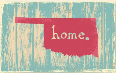 Oklahoma nostaljik rustik vintage devlet vektör işareti