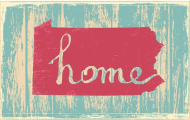 Pennsylvania nostaljik rustik vintage devlet vektör işareti