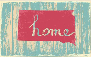 Güney Dakota nostaljik rustik vintage devlet vektör işareti