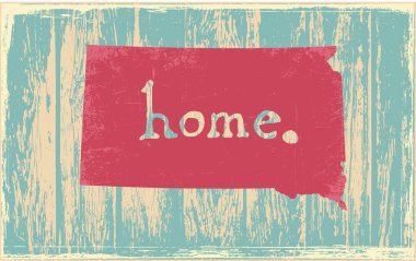 Güney Dakota nostaljik rustik vintage devlet vektör işareti