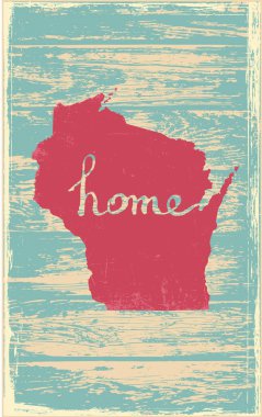 Wisconsin nostaljik rustik vintage devlet vektör işareti