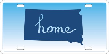 Güney Dakota devlet plaka vektör