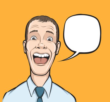 Konuşma balonu ile sürpriz işadamı vektör Illustration. Kolay-kalite kaybı olmadan herhangi bir boyutta ölçeklendirilebilir katmanlı vektör Eps10 dosyasını düzenlemek. Yüksek çözünürlüklü raster Jpg dosya bulunur. 