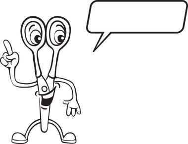 boyama kitabı - karikatür makas karakter