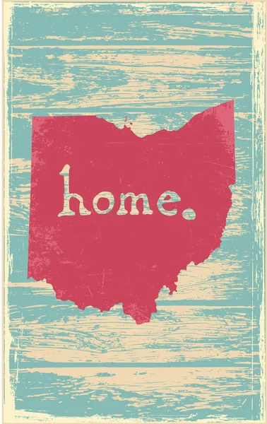 Ohio Nostalgique Rustique Vintage État Vecteur Signe — Image vectorielle
