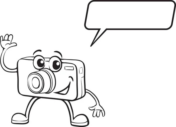 Книга Раскраска Персонаж Фотокамеры Мультфильма — стоковый вектор