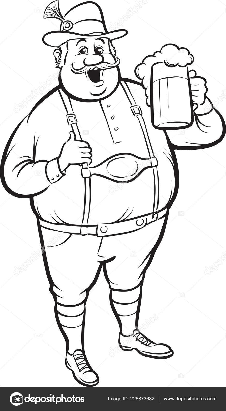 Whiteboard Drawing Cartoon Oktoberfest Man Beer Stock Vector Image by  ©OneLineStock #226873682