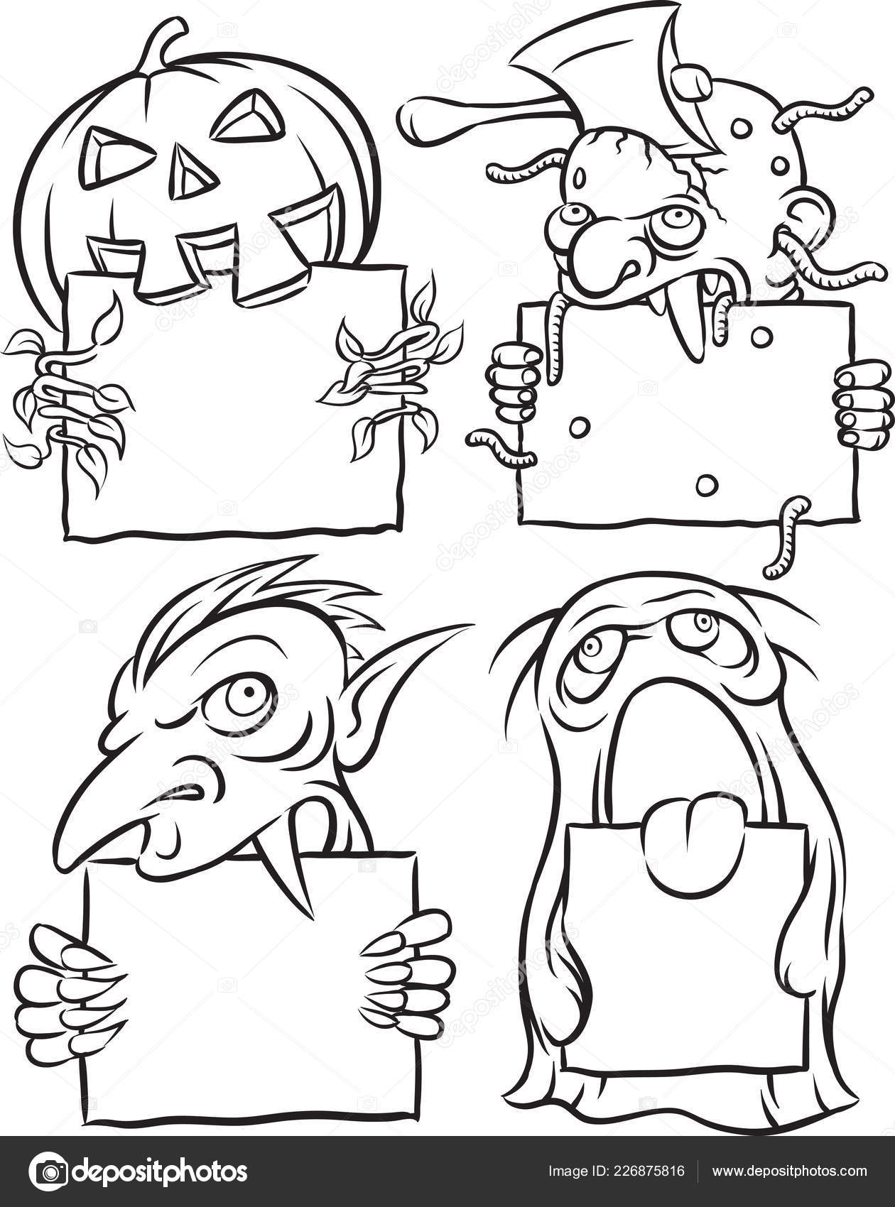 Whiteboard Drawing Halloween Monsters.