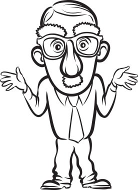 beyaz tahta çizim - özür dilemeyi işadamı bir maske takarak