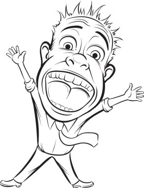 beyaz tahta çizim - karikatür vektör çığlık iş kişi. Kolay katmanlı vektör Eps10 dosyası kalite kaybı olmadan herhangi bir boyutta ölçeklendirilebilir Düzenle. 