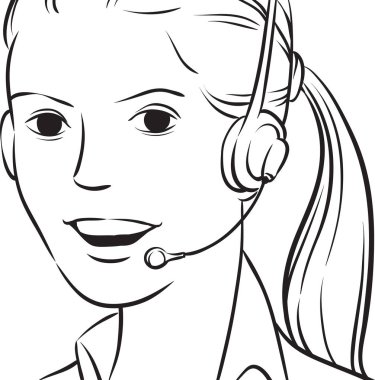 beyaz tahta çizim - müşteri destek kadın kulaklık ile