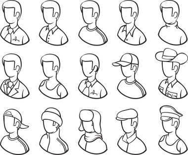 beyaz tahta çizim - insanlar Icon set