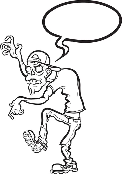 Whiteboard Tekening Boos Zombie Man — Stockvector