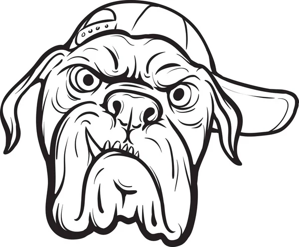 Beyaz Tahta Çizim Kızgın Köpek Suratı — Stok Vektör