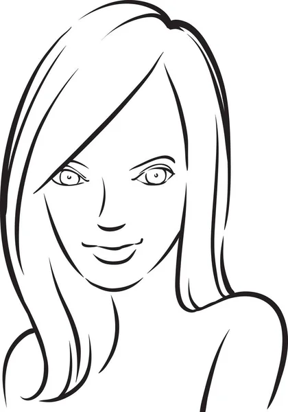 Beyaz Tahta Çizim Güzel Gülümseyen Kadın Kolay Katmanlı Vektör Eps10 — Stok Vektör