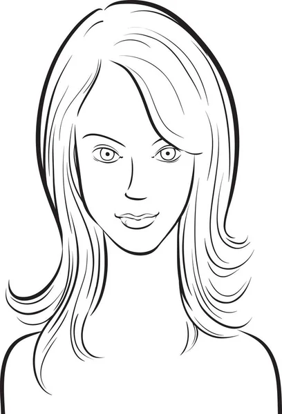 Dibujo Pizarra Blanca Hermosa Chica — Vector de stock