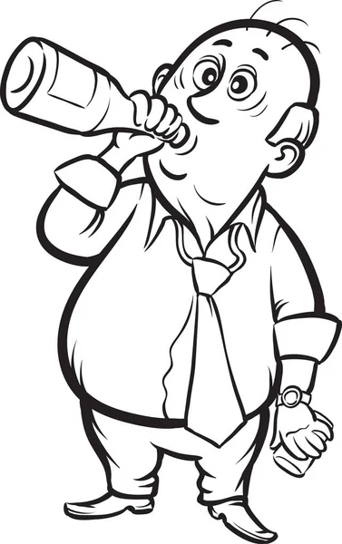 Whiteboard Zeichnung Geschäftsmann Trinkt Alkohol — Stockvektor