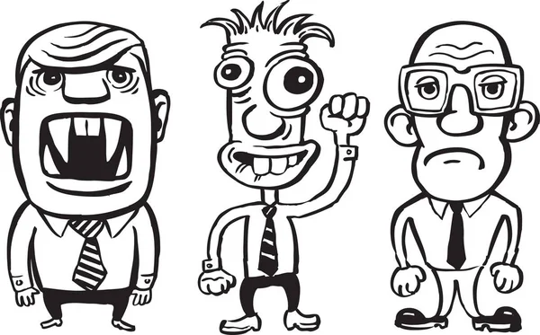 Whiteboard Zeichnung Karikatur Geschäftsleute Team — Stockvektor