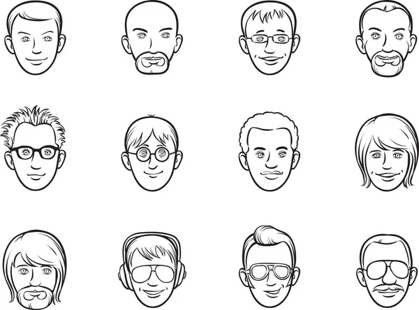 whiteboard drawing - cartoon avatar men faces