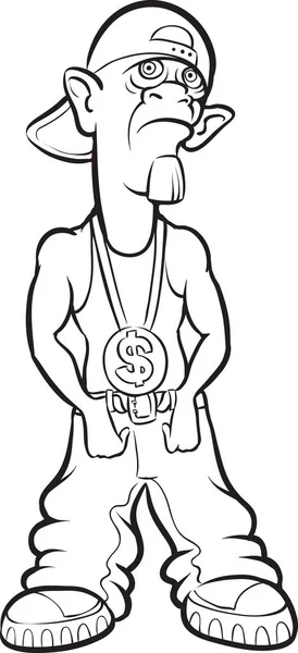 Whiteboard Tekening Cartoon Hip Hop Artiest — Stockvector