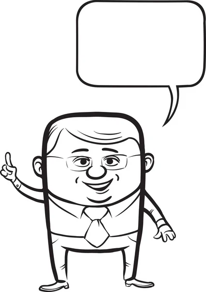 Disegno Lavagna Simpatico Personaggio Uomo Affari Vettore Cartone Animato — Vettoriale Stock