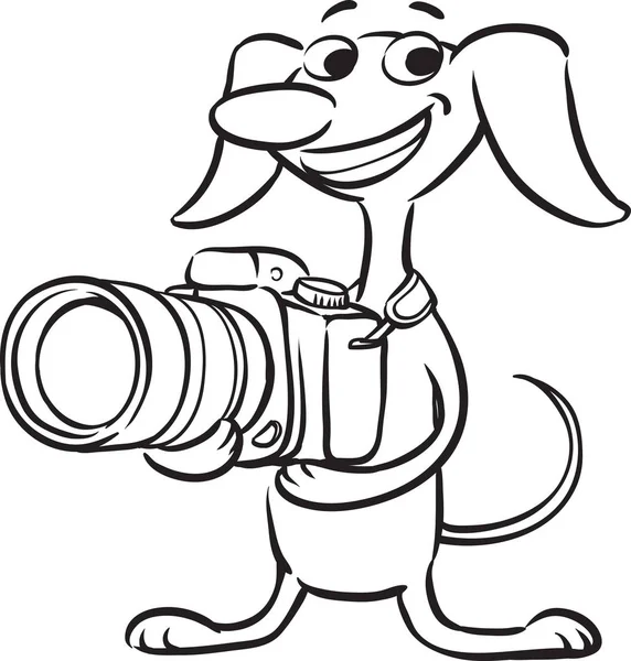 Whiteboard Drawing Dog Photographer — Stock Vector