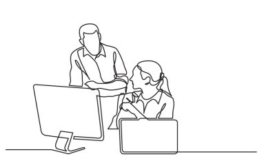 sorun tartışırken office işçilerin sürekli çizgi çizme