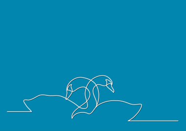 iki kuğu tek çizgi çizme