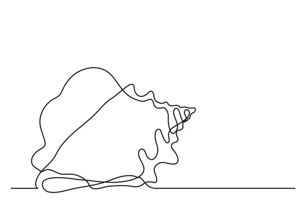 Einzeilige Zeichnung Der Muschel — Stockvektor