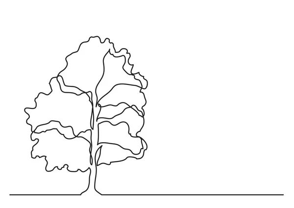 Einzeilige Zeichnung Des Baumes — Stockvektor