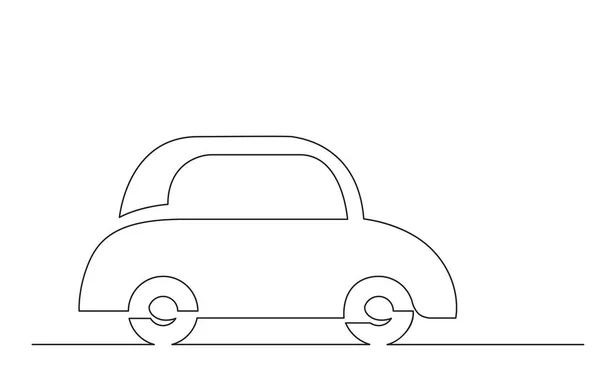 Esquema Concepto Línea Continua Dibujo Del Símbolo Del Coche — Vector de stock