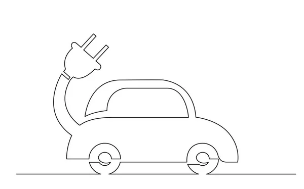 電気車の図面の連続ライン コンセプト スケッチ — ストックベクタ