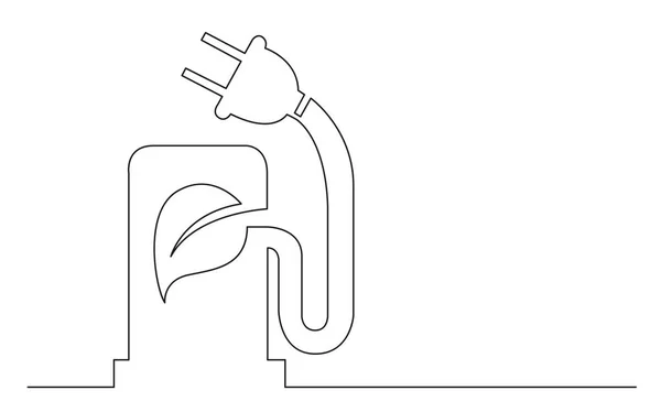 Durchgehende Linienkonzept Skizze Zeichnung Einer Ladestation Für Grüne Kraftstoffe Für — Stockvektor